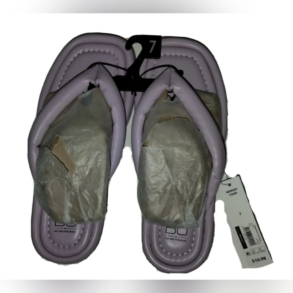 No boundaries, Memory Foam, Puffy Thong, Flip Flop, Purple